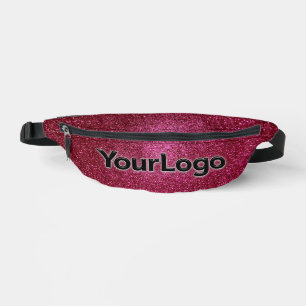 Ruby Red Funkelnd Glitzer Luxus Business Logo Bauchtasche