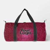Ruby Red Funkelnd Glitzer Luxus Business Logo Duffle Bag (Vorderseite)