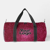 Ruby Red Funkelnd Glitzer Luxus Business Logo Duffle Bag (Rückseite)