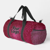 Ruby Red Funkelnd Glitzer Luxus Business Logo Duffle Bag (Rechte Ecke)