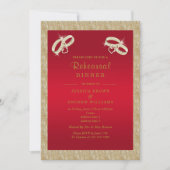 Ruby Red, Funkelnd Gold Rings Probe Dinner Einladung (Vorderseite)