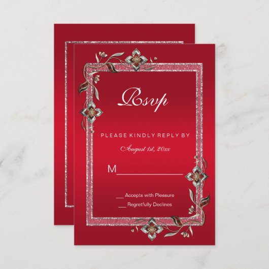 Ruby Red Gems & Glitzer Ruby 40TH Wedding (Vorne/Hinten)