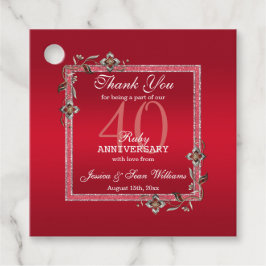 Ruby Red Gems & Glitzer Ruby 40TH Wedding Geschenkanhänger