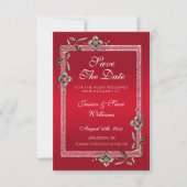 Ruby Red Gems & Glitzer Ruby 40TH Wedding Save The Date (Vorderseite)