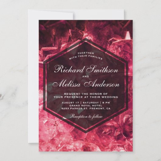 Ruby Red Gemstone Einladung zur Hochzeit (Vorderseite)