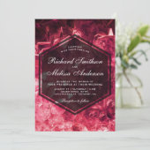 Ruby Red Gemstone Einladung zur Hochzeit (Stehend Vorderseite)