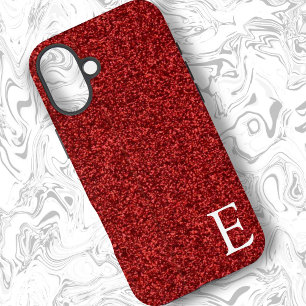 Ruby Red Girly Printed Glitzer Stilvoll und Niedli iPhone 16 Plus Hülle