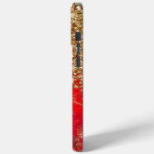 Ruby Red Glittery Gold Glam Personalisiert Case-Mate iPhone Hülle (Rückseite / Links)