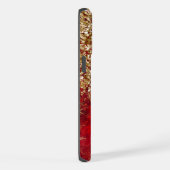 Ruby Red Glittery Gold Glam Personalisiert iPhone Hülle (Rechte Seite)