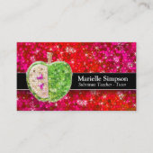 Ruby Red Glitzer Apple Stellvertretender Lehrer Tu Visitenkarte (Vorderseite)