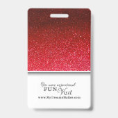 Ruby Red Glitzer Beruflich CNA Nurse Foto Name Ausweis (Rückseite)