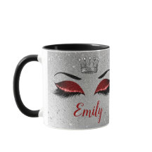 Ruby Red Glitzer Eyes Monogram