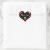 Ruby Red Glitzer Frame Vielen Dank für Ihr Logo Herz-Aufkleber (Tasche)