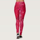 Ruby Red Glitzer Funkelnd Bling Fashion Yoga Pants Leggings (Rückseite)