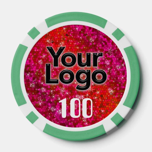 Ruby Red Glitzer Teachers Apple Corporate Business Pokerchips (Rückseite)