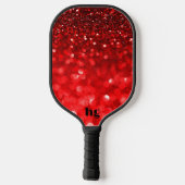 Ruby-red-Glitzer-Textur Pickleball Schläger (Rückseite)