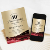 Ruby Red Gold 40 Jahre Jubiläum Einladung