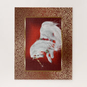 Ruby Red Gold Fantasy Holiday Unicorn Puzzle (Vertikal)