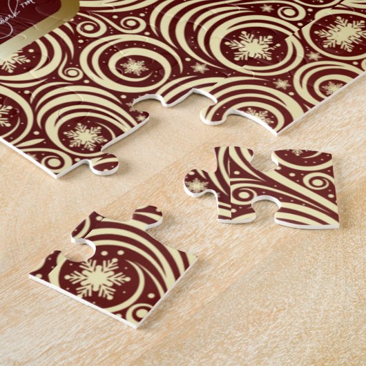 Ruby Red Gold Fantasy Holiday Unicorn Puzzle (Seite)