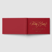 Ruby Red Gold Foil 40. Hochzeitstag Gästebuch (Voll)