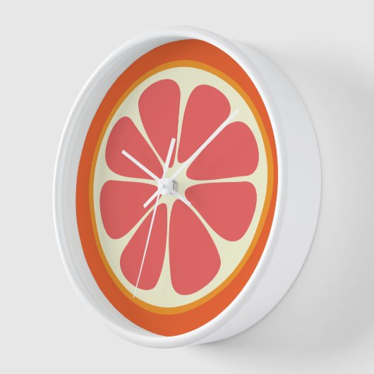 Ruby Red Grapefruit Citrus Fruit Slice Küche Wanduhr (Winkel)