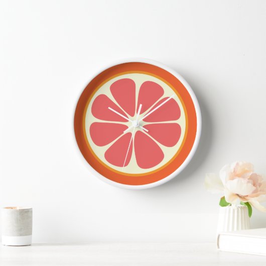 Ruby Red Grapefruit Citrus Fruit Slice Küche Wanduhr (Zuhause)