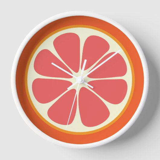 Ruby Red Grapefruit Citrus Fruit Slice Küche Wanduhr (Vorderseite)