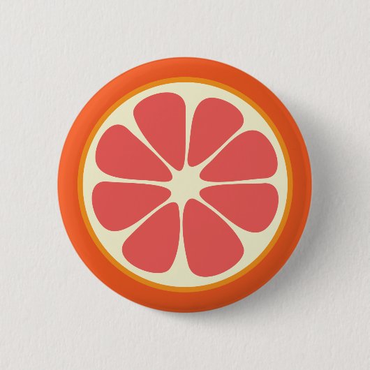 Ruby Red Grapefruit Juicy Sweet Citrus Fruit Slice Button (Vorderseite)