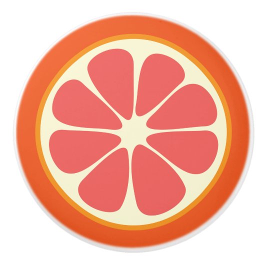 Ruby Red Grapefruit Juicy Sweet Citrus Fruit Slice Keramikknauf (Vorderseite)