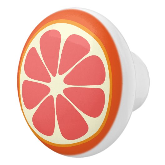 Ruby Red Grapefruit Juicy Sweet Citrus Fruit Slice Keramikknauf (Rechts)