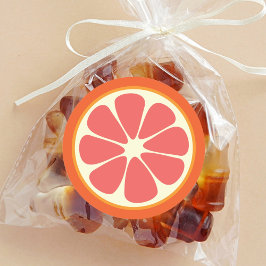 Ruby Red Grapefruit Juicy Sweet Citrus Fruit Slice Runder Aufkleber