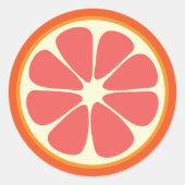 Ruby Red Grapefruit Juicy Sweet Citrus Fruit Slice Runder Aufkleber (Vorderseite)