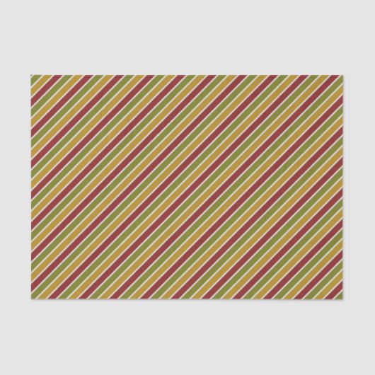 Ruby Red, Green Olive, Gold gestreift Seidenpapier (Vorderseite)
