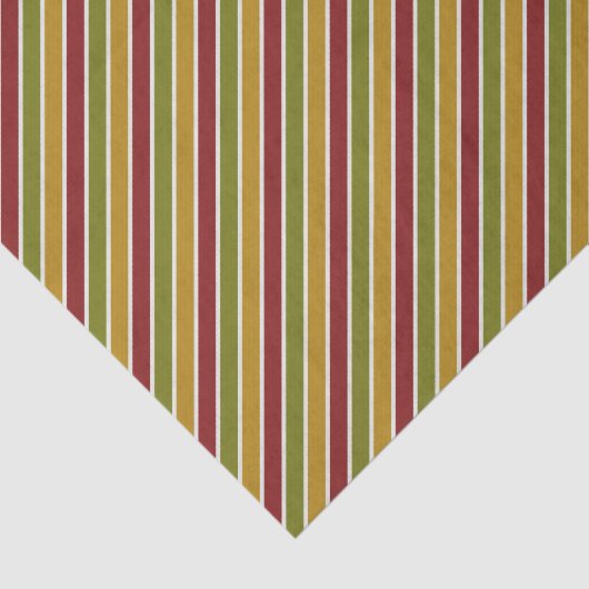Ruby Red, Green Olive, Gold gestreift Seidenpapier (Ausschnitt)