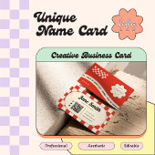 Ruby Red Groovy Editable Business Card für Studio Visitenkarte