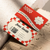 Ruby Red Groovy Editable Business Card für Studio Visitenkarte