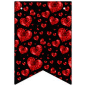 Ruby Red Heart Gems Wimpelkette (Dritte Fahne)