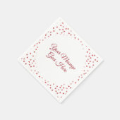 Ruby Red Hearts Wedding Confetti Serviette (Ecke)