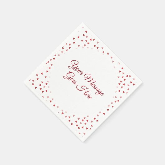 Ruby Red Hearts Wedding Confetti Serviette (Ecke)