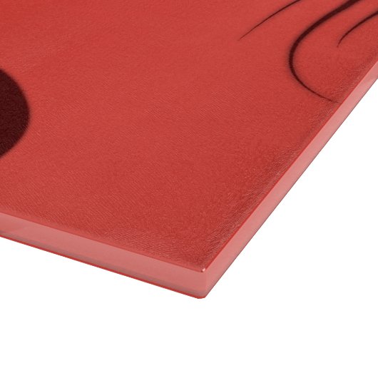 Ruby Red Hibiskus Floral Glass Chopping Board Schneidebrett (Ecke)