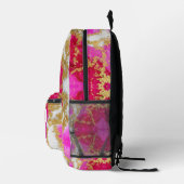 Ruby Red Hot Pink Alcohol Ink Faux Gold Custom Bedruckter Rucksack (Rechts)