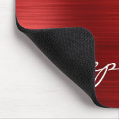 Ruby Red Imitats Brushed Metal Personalisiert Mousepad (Ecke)