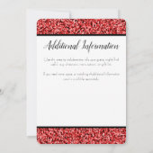 Ruby Red Imitats Glitzer Abend Einladung (Rückseite)