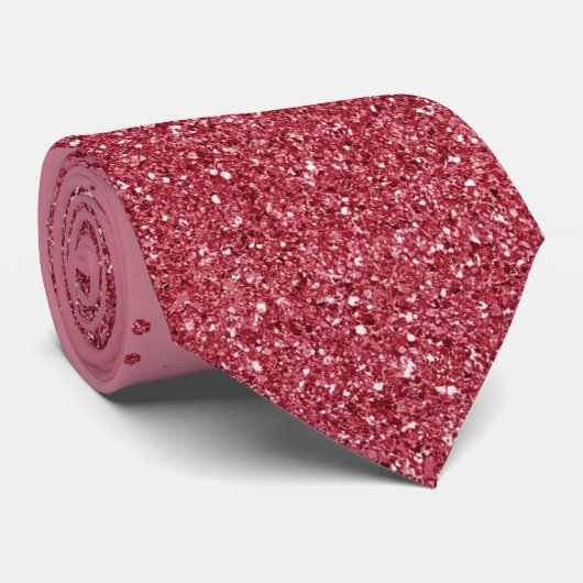 Ruby Red Imitats Glitzer Glitzern Wedding Krawatte (Gerollt)
