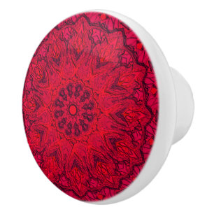 Ruby Red Intricate Imitat Glas Keramikknauf