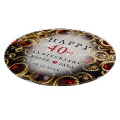 Ruby Red Jeweled 40. Hochzeitstag Schneidebrett (Ecke)