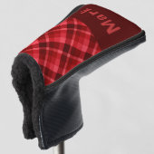 Ruby Red Kariert Monogram Golf Head Putter Cover Golf Headcover (3/4 Vorderseite)