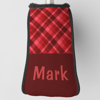 Ruby Red Kariert Monogram Golf Head Putter Cover Headcover