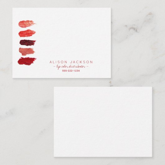 Ruby Red Lippenstift Swatte Lippenfarbenverteiler Mitteilungskarte (Vorne/Hinten)