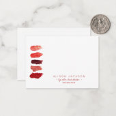 Ruby Red Lippenstift Swatte Lippenfarbenverteiler Mitteilungskarte (Vorderseite/Rückseite Beispiel)